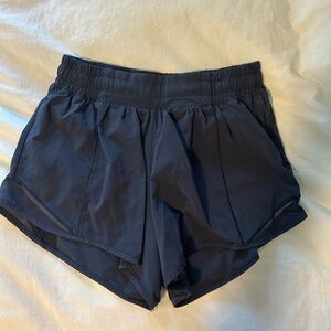 Navy blue lululemon hotty hot shorts size 4 tall